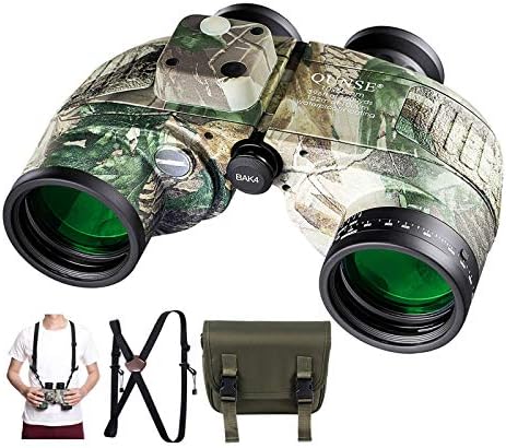 10X50 Marine Binoculars for Adults, Waterproof Binoculars with Rangefinder Compass,BAK4 Prism Navigation Birdwatching Hunting (Camouflage)