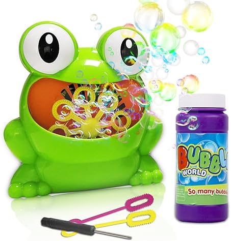 ToyerBee Bubble Machine- Crib Toys Automatic Bubble Maker with Bubble Solution& 2 Bubble Wands, 800+ Bubbles per Minute,Bubble Blower Toy for 4.5.6.Years Kids