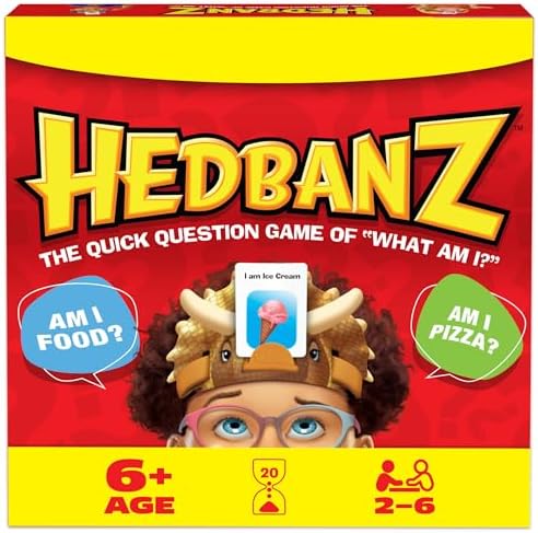 Spin Master Games, Hedbanz 2023 Edition with New Cards, Picture Guessing Board Game, for Family & Kids, 2-6 Players, for Ages 6 & Up