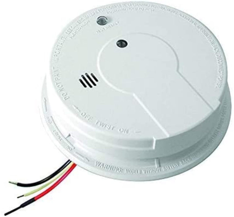 Kidde Smoke Detector, Hardwired Smoke Alarm with 9-Volt Battery Backup, Test-Reset Button, Interconnect Capability, 1 Count (Pack of 1), White