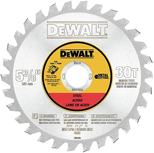 DEWALT Circular Saw Blade, 5 3/8 Inch, 30 Tooth, Ferrous Metal Cutting (DWA7538)
