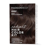 Madison Reed Radiant Hair Color Kit, Medium Smoky Brown for 100% Gray Coverage, Ammonia-Free, 6NAV Siena Brown, Permanent Hair Dye, Pack of 1