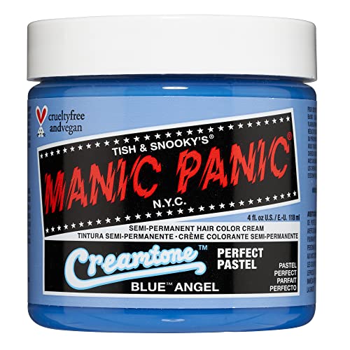MANIC PANIC Blue Angel Hair Dye – Creamtone Perfect Pastel - Semi-Permanent Hair Color - Light, Sky Pastel Blue Hair Dye - Vegan, PPD & Ammonia-Free - For Coloring Hair on Women & Men