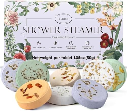 Shower Steamers Aromatherapy BLRIET 8 Pack Gifts for Women Mom, Valentines Day Gifts for Her Stress Relief Home Spa, Birthday Gift Lavender Natural Essential Oil Self Care Relaxation Shower Bombs Teen