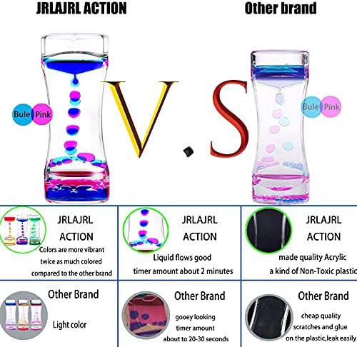 3 Pack Liquid Motion Bubbler Timer Sensory Calming Fidget Toy Autism Community Toys for Kids Teenager Adults