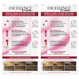 L'Oreal Paris Excellence Creme Permanent Hair Color, 6A Light Ash Brown, 100 percent Gray Coverage Hair Dye, Pack of 2