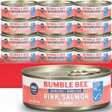 Bumble Bee Skinless & Boneless Canned Pink Salmon in Water, 5 oz Cans (Pack of 12) - Premium Wild Caught Salmon for Sandwiches & Recipes - 20g Protein per Serving - Gluten Free, Kosher, MSC Certified