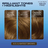 Clairol Nice'n Easy Permanent Hair Dye, 6.5 Lightest Brown Hair Color, Pack of 3