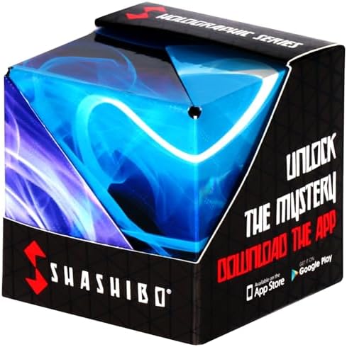 SHASHIBO Shape Shifting Box - Award-Winning, Patented Fidget Cube w/ 36 Rare Earth Magnets - Transforms Into Over 70 Shapes, Download Fun in Motion Toys Mobile App (Holographic - Vapor)