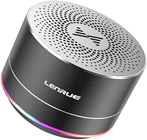 LENRUE Portable Bluetooth Speakers,Wireless Speaker with Clear Sound, Long Playtime, Small Mini Metal Speaker,Christmas Birthday Gifts for Men, Women,Kids(Black)
