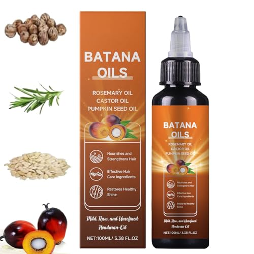 Batana Oil for Hair, 4-in-1 Liquid Batana Oil, with Rosemary, Pumpkin Seed Oil, Castor Oil, for Men and Women, Prevents Dry Hair & Hair Loss for All Hair Types (1Pcs)