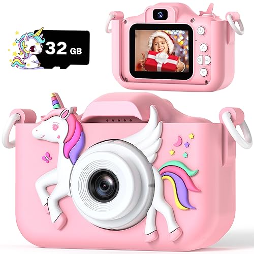 2024 Upgrade Kids Camera for Girls, Christmas Birthday Gifts for Girls Boys, 1080P HD Selfie Digital Video Camera for Toddlers, Cute Portable Little Girls Boys Gifts Toys for 3 4 5 6 Years Old