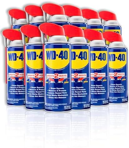 WD-40 Original Formula, Multi-Use Product with Smart Straw Sprays 2 Ways,12 OZ [12-Pack]