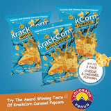 KrackCorn Cheese & Caramel Popcorn. Small Batch Cheddar Caramel Popcorn for Movie Night, Family Game Night. Gluten Free Snacks. Non GMO. 8.5 oz (Pack of 3)