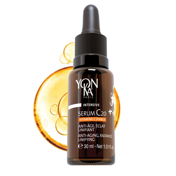 Yon-Ka Vitamin C Serum C20 (30ml) Anti-Aging Face Serum for Sensitive Skin, High Concentrate to Treat Wrinkles & Uneven Skin Texture