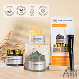 ANAI RUI Turmeric Clay Mask - Green Tea Clay Mask - Dead Sea Minerals Mud Mask, Spa Facial Mask Set, Face Mask Gift Set for Mom 2.5 oz each