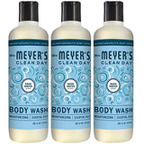 MRS. MEYER'S CLEAN DAY Moisturizing Body Wash for Women and Men, Biodegradable Shower Gel Formula Made with Essential Oils, Rain Water, 16 oz Bottle, Pack of 3