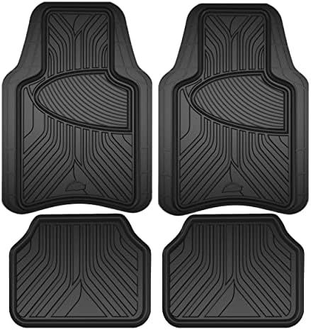 Armor All 4-Piece All-Season Floor Mats, Custom Fit Car Mats, All-Weather Car Floor Mats, Trim-to-Fit Automotive Floor Mats for Cars, Trucks, SUVs, Vehicle Floor Liner -- Black