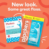 Plackers Twin-Line Dental Flossers, Advanced Whitening and Dual Action Flossing System, Easy Storage, Super Tuffloss, 2X The Clean, Cool Mint Flavor, 600 Count (Pack of 4)