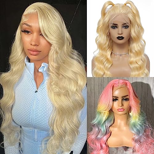 Avolo 613 Lace Front Wig Human Hair 13x6 Transparent Lace Blonde Lace Front Wigs Human Hair Pre Plucked 613 HD Lace Frontal Wig Body Wave glueless wigs human hair 180% Density 22 Inch