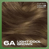 Clairol Natural Instincts Demi-Permanent Hair Dye, 6A Light Cool Brown Hair Color, Pack of 3