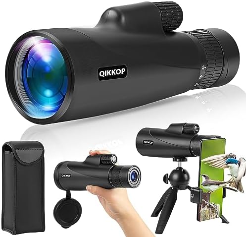 Zoom High Power Monocular Telescope for Smartphone with Tripod, HD Vision for Adults, Larger Vision for Hiking Hunting Stargazing Bird Watching Travel Camping