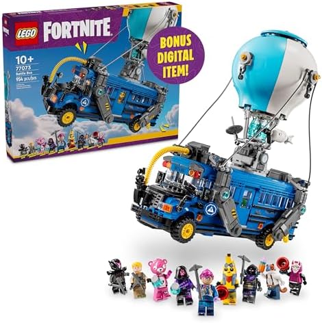 LEGO Fortnite Battle Bus - Collectible Fortnite Toy for Kids, Boys and Girls, Ages 10+ - Pretend Play Set with 9 Minifigures from Video Game - Gift Ideas for Fans - 77073