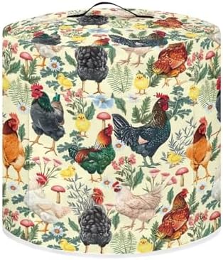 Cozeyat Floral Rooster Appliance Cover Dust Cover for 3 Quart Instant Pot,Electric Pressure Cooker Rice cooker,Air Fryer and Crock Pot, Machine Washable