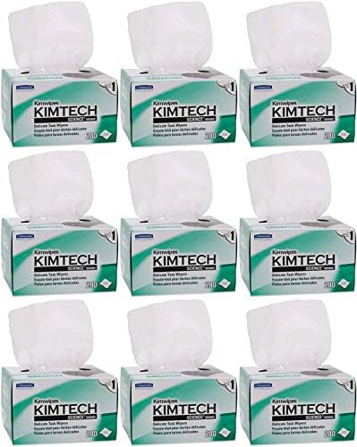 Kimberly-Clark Professional QLZSTWUH Kimtech Science KimWipes Delicate Task Wipers, 4.4 x 8.4 in. 1-ply, 9 Box of 280