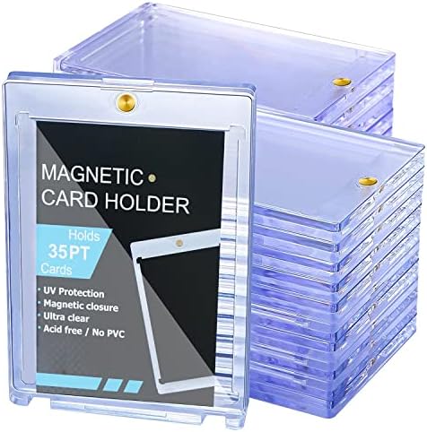 50ct Magnetic Card Holder 35pt, Card case Holder for Trading Cards，Card Protectors Hard Plastic, Card Sleeves Display case for Baseball Card Sports Cards