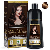 YOURTONE Hair Dye Shampoo Dark Brown 3 in 1 Natural Hair Dye Semi-Permanent Hair Color Shampoo for Men & Women in Minutes Long Lasting Safe & Easy to Use(500 ML)