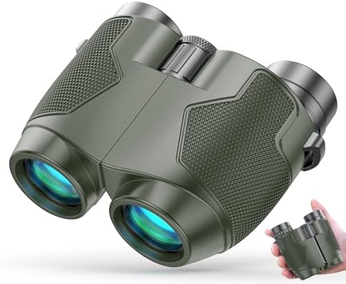 Binoculars 12x25 for Adults and Kids Night Vision Binoculars Compact Binocular Large Eyepiece Waterproof Binocular Easy Focus Wide Field of View for Bird Watching,Hiking,Hunting,Concert