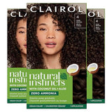 Clairol Natural Instincts Demi-Permanent Hair Dye, 4 Dark Brown Hair Color, Pack of 3