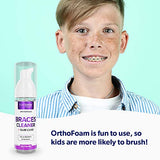 EverSmile OrthoFoam Braces Cleaner. Cleans Under Metal, Ceramic, Clear Brackets & Wires. Brush, Rinse with & Use in Trays. Foaming Bubbles Whiten Teeth & Fight Plaque (50ml - 2pk)