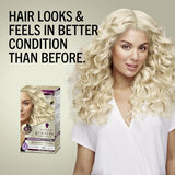 Schwarzkopf Keratin Blonde Hair Dye Platinum Blonde 001, Ultra Lightening Kit, 1 Application - Hair Bleach Enriched with Keratin, Lightens up to 9 Levels and Protects Hair from Breakage**