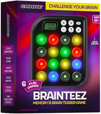 6 in 1 Brain Teasers & Memory Game, 6 Fun Games for Kids, Cool Handheld Toys, Easter Gifts for Teens, Best Activities for Tween Boy, Birthday Gift Ideas for Boys & Girls Ages 6-8 9 10 11 12 + Year Old