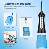 Water Dental Flosser Cordless for Teeth and Brace, 300ML Portable Dental Oral Irrigator, 3 Modes Water Flossing Pick, 4 Water Jet Tips IPX7 Waterproof Teeth Cleaner for Travel