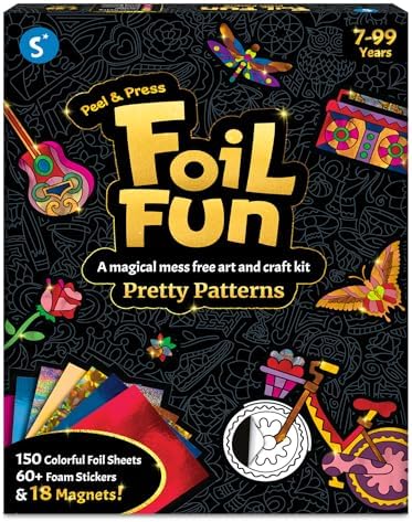 Skillmatics Foil Fun - Pretty Patterns, Easter Basket Stuffers, Mess-Free Art, Magnets, DIY Colorful Creative Activity, Craft Kits, Gifts for Kids, Teens, Adults, Families