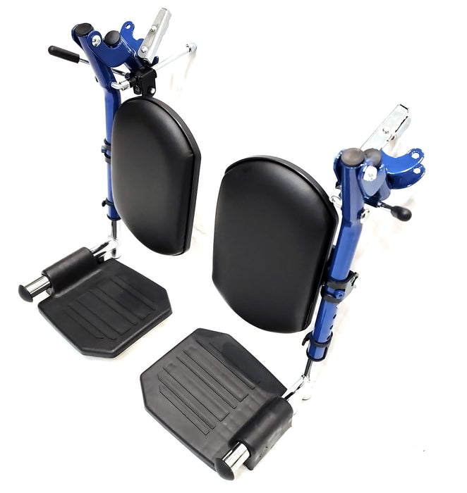 Blue Streak Wheelchair Elevating Leg Rest with Padded Calf Pad,Composite Footplates,Fits Most Standard wheelchairs and Transport Chair,Wheelchair Parts,Same Functional Structure as LK3JELR,(1Pr, Blue)