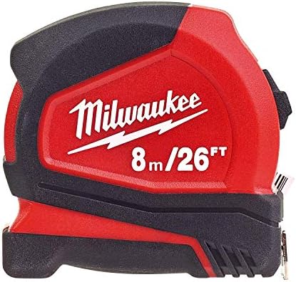 Milwaukee 4932459596 8m/26ft Pro Compact Tape Measure, Red