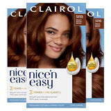 Clairol Nice'n Easy Permanent Hair Dye, 5RB Medium Reddish Brown Hair Color, Pack of 3