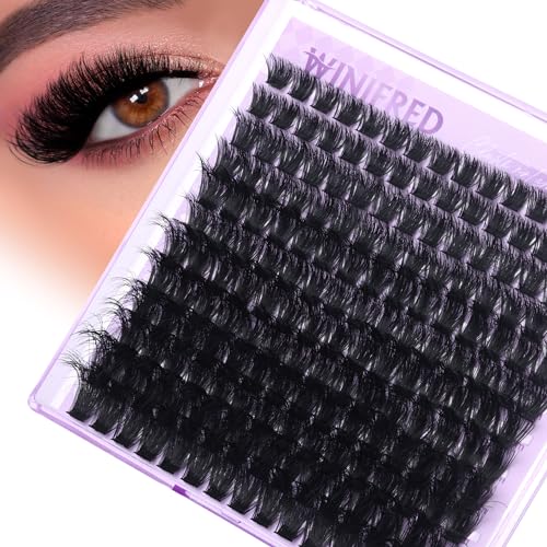 Winifred Lash Clusters Fluffy Cluster Eyelash Extension Thick Volume Individual Lashes 100D Lash Extension 18mm D Curl Clusters Lashes Mink Lash Cluster DIY Extension Eyelash (180pcs)