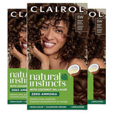 Clairol Natural Instincts Demi-Permanent Hair Dye, 5W Medium Warm Brown Hair Color, Pack of 3