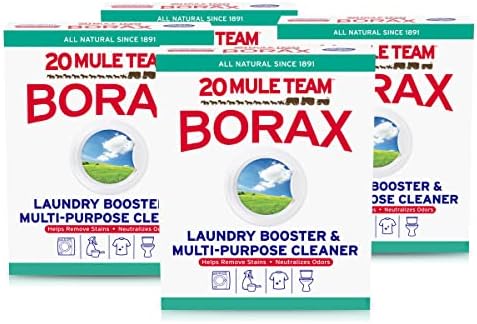 20 Mule Team All Natural Borax Detergent Booster & Multi-Purpose Household Cleaner, 65 Ounce, 4 Count
