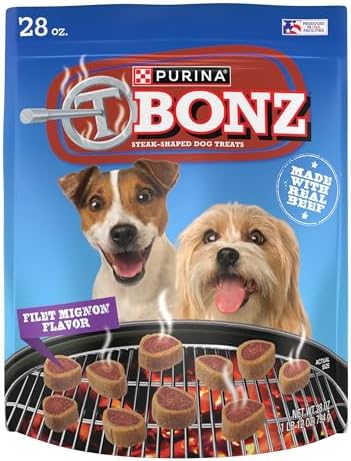 Purina T-Bonz Filet Mignon Flavor Steak Shaped Treats for Dogs - (Pack of 4) 28 oz. Pouches