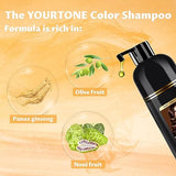 YOURTONE Hair Dye Shampoo Dark Brown 3 in 1 Natural Hair Dye Semi-Permanent Hair Color Shampoo for Men & Women in Minutes Long Lasting Safe & Easy to Use(500 ML)