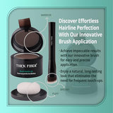 THICK FIBER Root Touch Up Powder, Root Cover Up Hairline Powder for Thin Hair - Water & Sweat Resistant Hair Loss Concealer Set with Hair Powder for Thinning Hair Women, Includes Brush (Medium Brown)