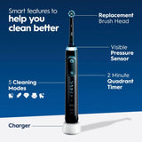 Oral-B Genius X Limited Rechargeable Electric Toothbrush with 1 Replacement Brush Head, Travel Case, Midnight Black