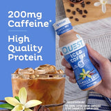 Quest Nutrition Iced Coffee, Vanilla Latte, 1g of Sugar, 10g of Protein, 90 calories, 200mg of caffeine, 12 Count