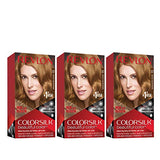 Revlon Permanent Hair Color, Permanent Hair Dye, Colorsilk with 100% Gray Coverage, Ammonia-Free, Keratin and Amino Acids, 57 Lightest Golden Brown, 4.4 Oz (Pack of 3)